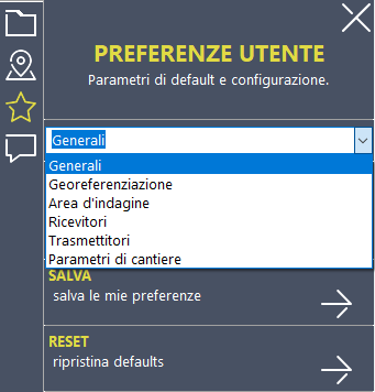 Pannello Preferenze.
