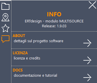 Pannello Info e documentazione.